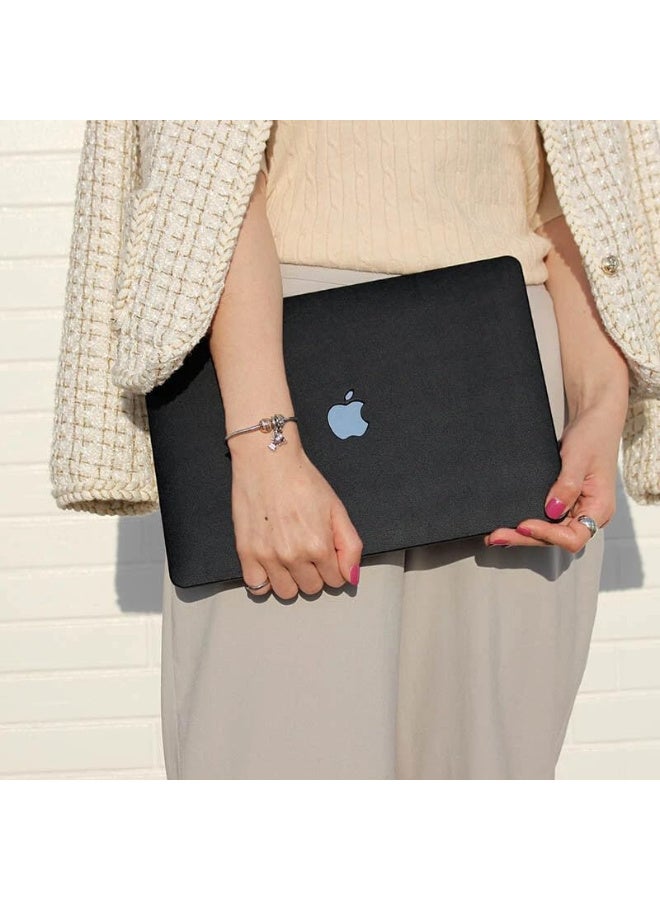 Laptop Case for MacBook Air 13 inch (2022–2025, M2/M3/M4) – Fabric Hard Shell Protective Cover Compatible with A2681 / A3113 / A3240 – Slim Lightweight Design (Black) - Image 2